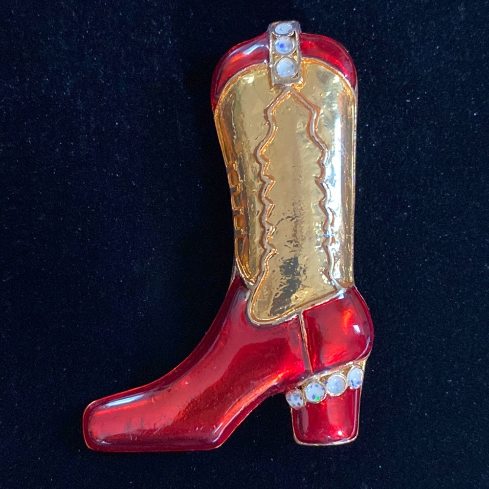 Vintage Western Mates Cowgirl Boot Pin Brooch